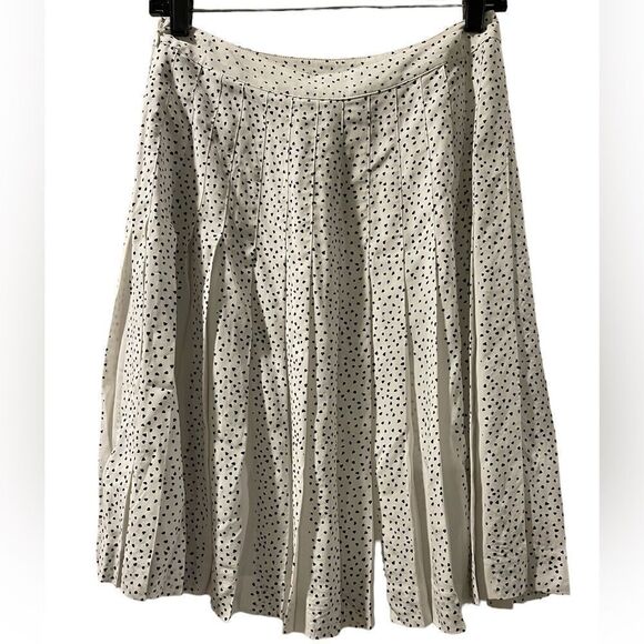 NWT Seven For All Mankind Pleated skirt White with black spot small retail $345 - Picture 1 of 13